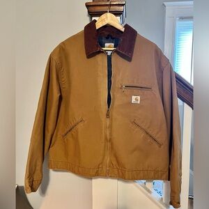 Carhartt Duck Detroit Jacket Plaid Blanket Lining Sz xl